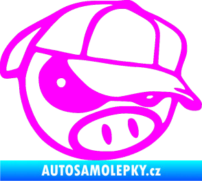 Samolepka Rally pig 003 pravá Fluorescentní růžová