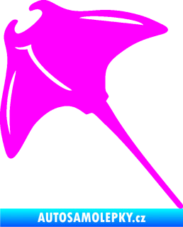 Samolepka Rejnok 004  levá manta Fluorescentní růžová