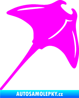 Samolepka Rejnok 004  pravá manta Fluorescentní růžová