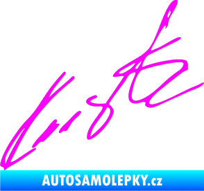 Samolepka Podpis Roman Kresta  Fluorescentní růžová