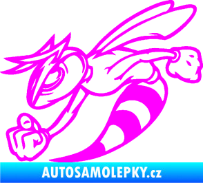 Samolepka Rozzuřená vosa 001 levá Fluorescentní růžová