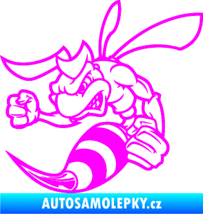 Samolepka Rozzuřená vosa 003 levá Fluorescentní růžová