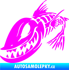 Samolepka Ryba kostra 001 levá Fluorescentní růžová