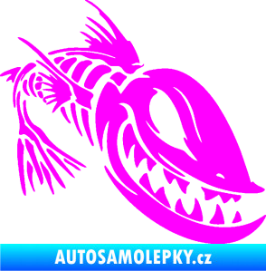 Samolepka Ryba kostra 001 pravá Fluorescentní růžová