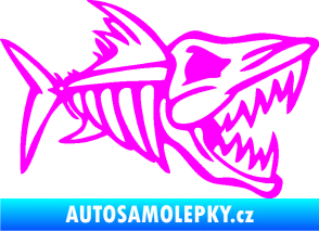 Samolepka Ryba kostra 002 pravá Fluorescentní růžová