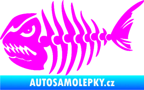 Samolepka Ryba kostra 004 levá Fluorescentní růžová