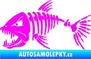 Samolepka Ryba kostra 005 levá Fluorescentní růžová