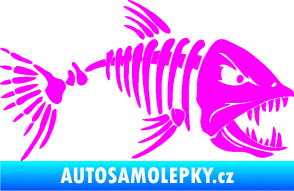Samolepka Ryba kostra 005 pravá Fluorescentní růžová