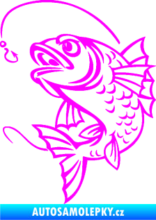 Samolepka Ryba s návnadou 005 levá Fluorescentní růžová