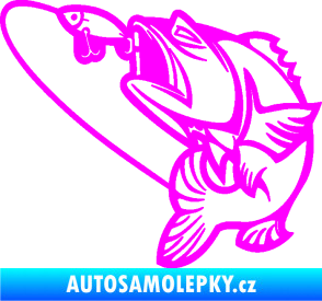 Samolepka Ryba s návnadou 009 levá Fluorescentní růžová