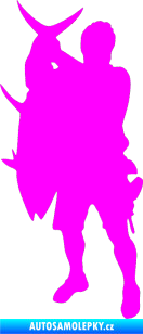 Samolepka Rybář 003 levá Fluorescentní růžová