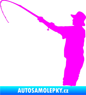 Samolepka Rybář 004 levá Fluorescentní růžová