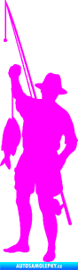 Samolepka Rybář 012 levá Fluorescentní růžová