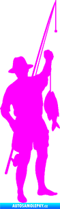 Samolepka Rybář 012 pravá Fluorescentní růžová