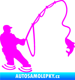 Samolepka Rybář 018 pravá Fluorescentní růžová