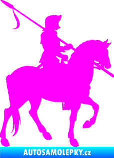 Samolepka Rytíř na koni pravá Fluorescentní růžová