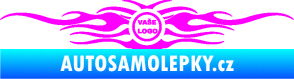 Samolepka Samolepka na zadní sklo plameny se znakem Fluorescentní růžová