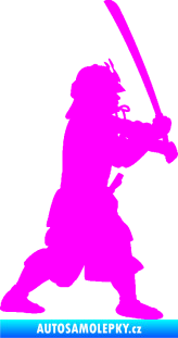 Samolepka Samuraj 001 pravá Fluorescentní růžová