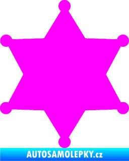 Samolepka Sheriff 002 hvězda Fluorescentní růžová