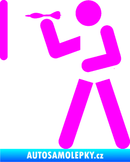 Samolepka Šipky 002 levá ikona hráče Fluorescentní růžová