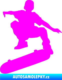 Samolepka Skateboard 004 levá Fluorescentní růžová