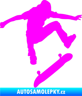 Samolepka Skateboard 005 pravá Fluorescentní růžová