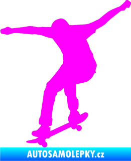 Samolepka Skateboard 011 levá Fluorescentní růžová