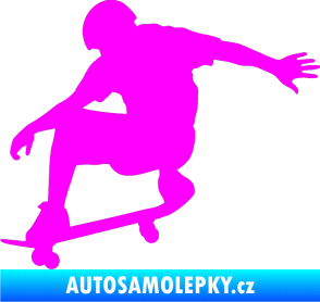 Samolepka Skateboard 012 levá Fluorescentní růžová