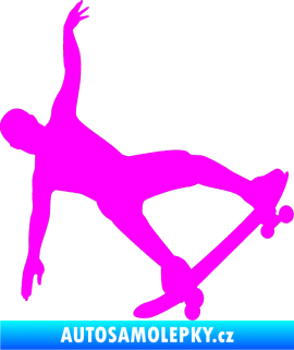 Samolepka Skateboard 013 pravá Fluorescentní růžová