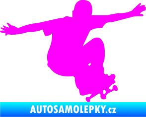 Samolepka Skateboard 014 pravá Fluorescentní růžová