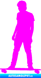 Samolepka Skateboard 015 levá Fluorescentní růžová