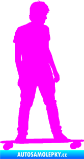 Samolepka Skateboard 015 pravá Fluorescentní růžová