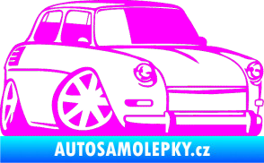 Samolepka Škoda 1000 karikatura pravá Fluorescentní růžová