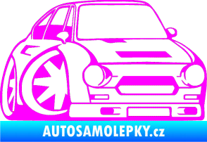 Samolepka Škoda 110r karikatura pravá Fluorescentní růžová