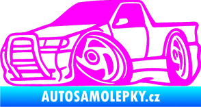 Samolepka Škoda Felicia korba karikatura levá Fluorescentní růžová