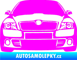 Samolepka Škoda Octavia 2 karikatura  Fluorescentní růžová