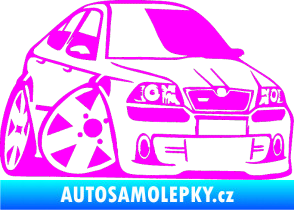 Samolepka Škoda Octavia RS karikatura pravá Fluorescentní růžová
