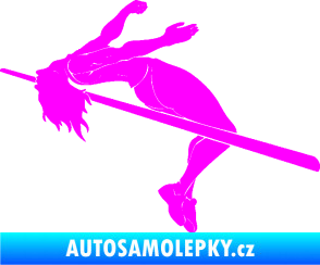 Samolepka Skok do výšky 001 levá atletika Fluorescentní růžová