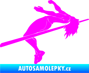 Samolepka Skok do výšky 001 pravá atletika Fluorescentní růžová