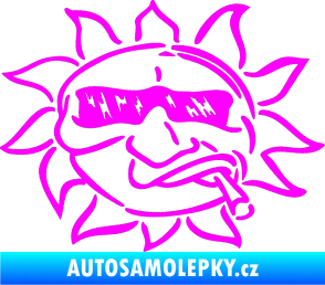 Samolepka Slunce pravá Fluorescentní růžová