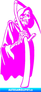 Samolepka Smrtka s kosou pravá Fluorescentní růžová