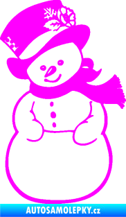 Samolepka Sněhulák 003 levá Fluorescentní růžová