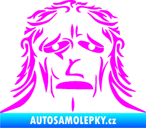 Samolepka Sněžný muž Fluorescentní růžová