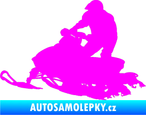 Samolepka Sněžný skútr 001 levá Fluorescentní růžová
