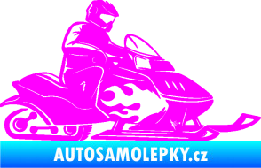 Samolepka Sněžný skútr pravá Fluorescentní růžová