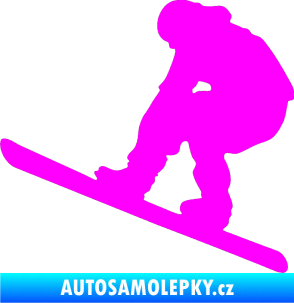 Samolepka Snowboard 002 levá Fluorescentní růžová