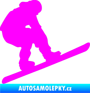 Samolepka Snowboard 002 pravá Fluorescentní růžová