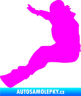 Samolepka Snowboard 004 levá Fluorescentní růžová