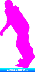 Samolepka Snowboard 005 levá Fluorescentní růžová
