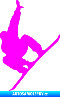 Samolepka Snowboard 009 levá Fluorescentní růžová